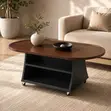 Oval Center Table - Wood Top, Metal Frame - 4