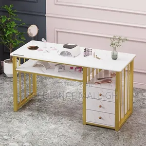 Pedicure Table - White and Gold