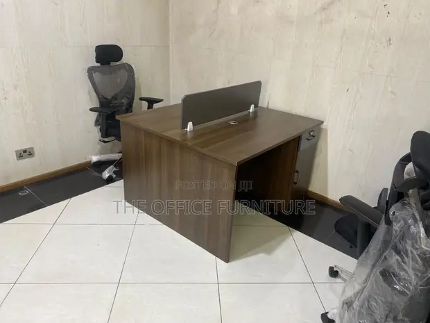 Office Workstation Desk with Privacy Screen - 1