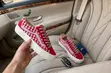 Old School Vans Red and White Sneakers - 1