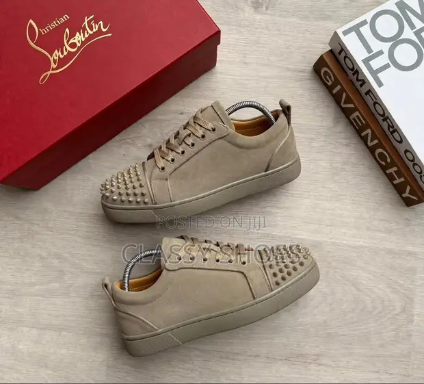 Christian Louboutin Suede Sneakers Brown With Stones - 1