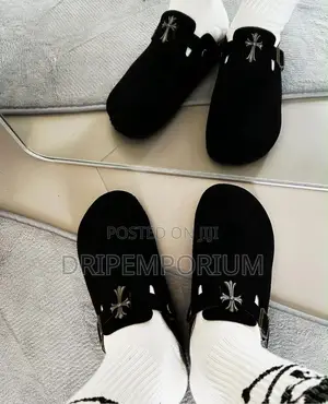 Chrome Hearts x Birkenstock Clogs - Black Suede