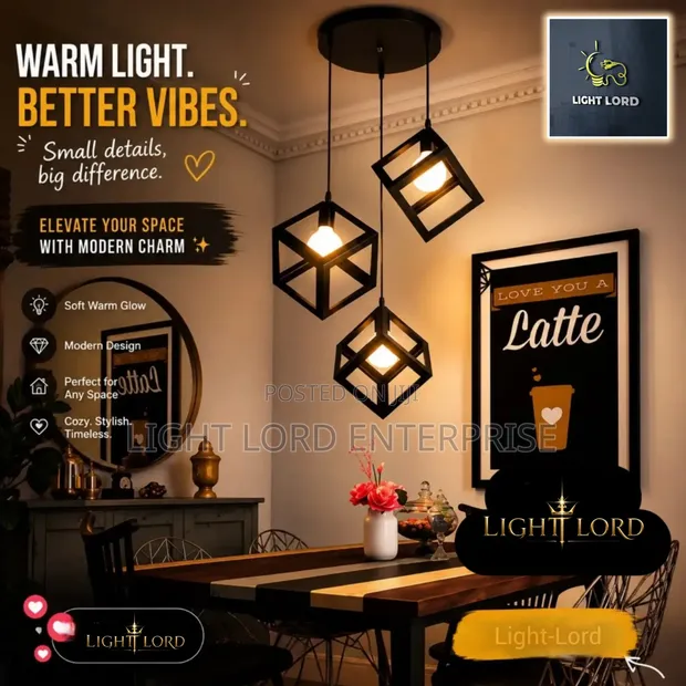 Better Vibes 3-in-1 Geometric Cube Chandelier - 1
