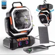 Golden Breeze Rechargeable Fan and Light with Solar Panel - 1
