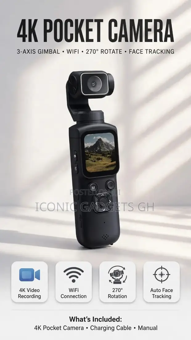 4K Pocket Camera with 3-Axis Gimbal - 1