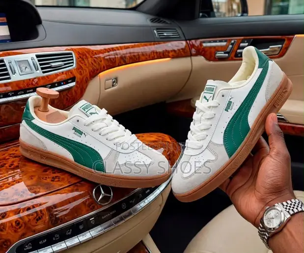Puma Indoor Sneakers - Cream & Green - 1