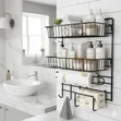 2 Tier Wall Mounted Organizer with Roll Holder - 1