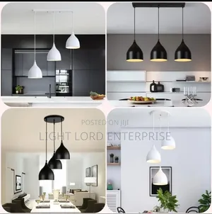 Geometric Cube Pendant Light - Black