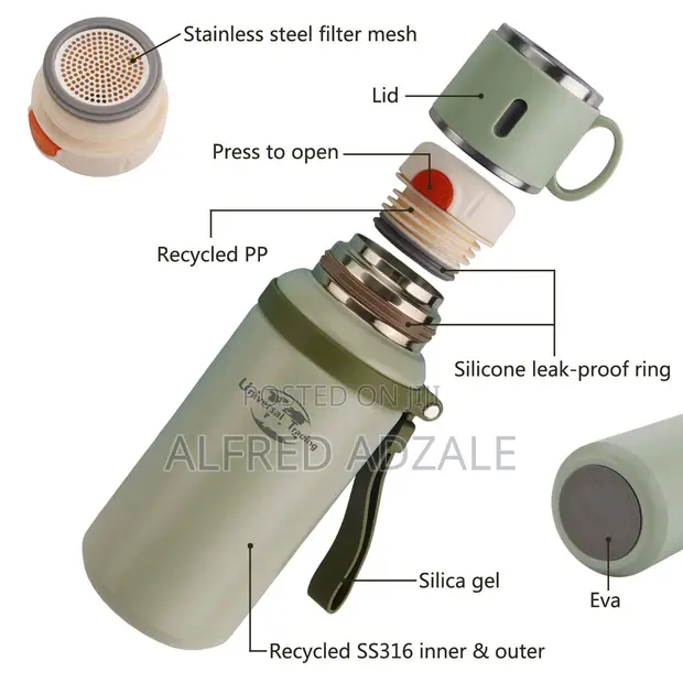 Premium Stainless Steel Insulated Thermos Cup 1000ml - 1