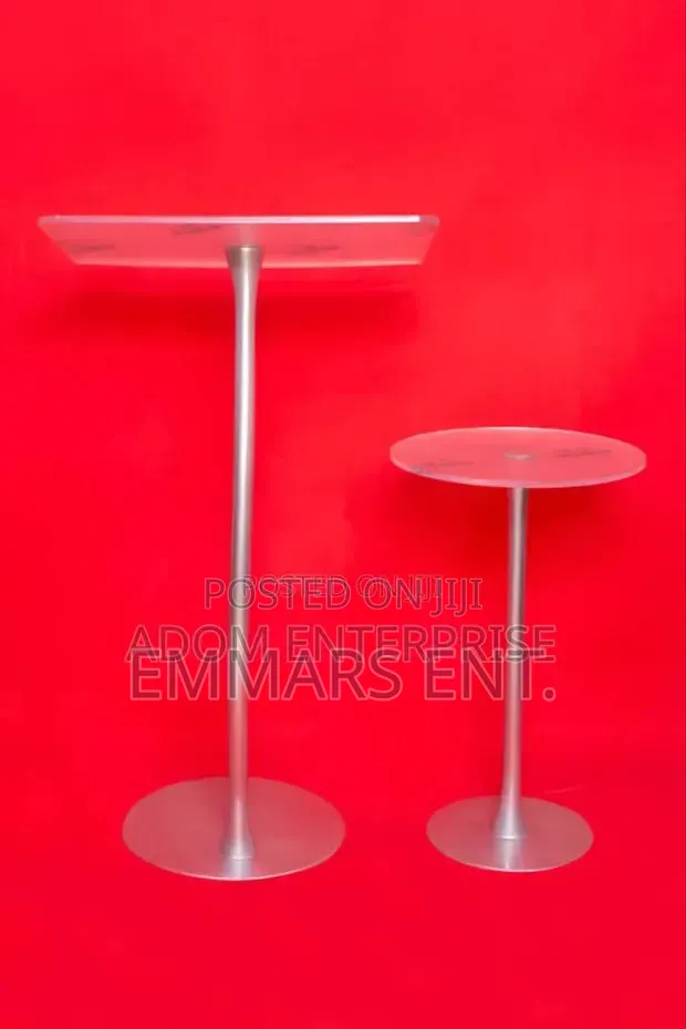 Ultra Modern Acrylic Glass Glossy Pole Pulpit and Table - 1