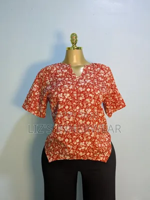 Floral Short Sleeve Blouse - Women's Size L-XXL