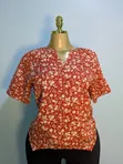 Floral Short Sleeve Blouse - Women's Size L-XXL - 2