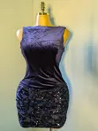 Navy Blue Sequin Mini Dress - Shein - 1