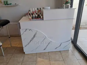 Reception Desk - White Marble Design