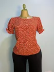 Floral Short-Sleeved Scoop-Neck Blouse - 2
