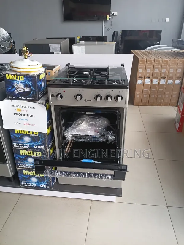 Sigma 4-Burner Hybrid Cooker (3 Gas + 1 Electric) 50x55cm - 1
