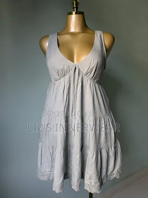 Shein Sleeveless Tiered Mini Dress - Grey/Sage
