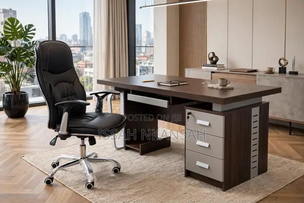 Premium VIG Furniture Executive Desk and Chair Set - 1