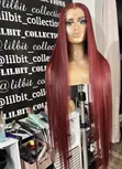 Sleek Burgundy Wig - 30 Inches Long, Kim K Closure - 1