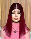 New Sleek Burgundy Wig with Kim K Closure - 1