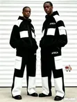 A&D Stylish Black-and-White Streetwear Tracksuit Set - 1