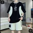 A&D Casual Oversized Graphic T-Shirt & Wide-Leg Cargo Shorts Set - 2