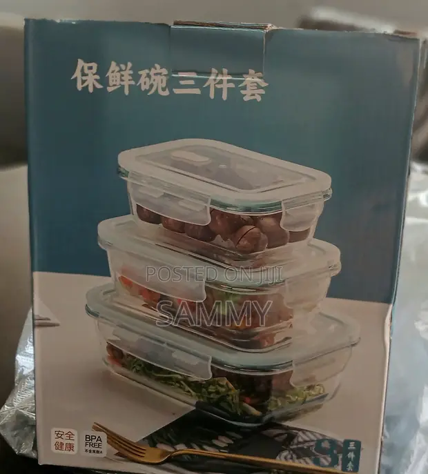 Glass Food Storage Bowls (Set of 3) - 1