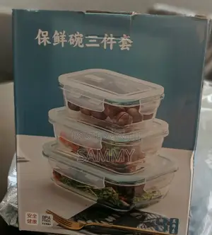 Glass Food Storage Bowls (Set of 3)