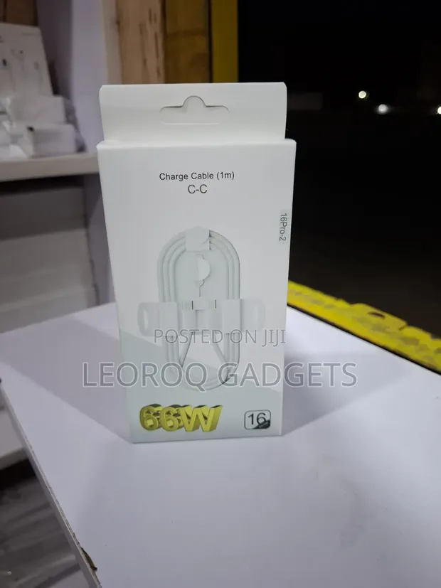 66W Type-C to Type-C Braided Fast Charge Cable (1m) - 1