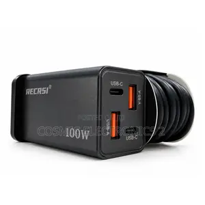 Recrsi NS-23 100W Fast Charger with Dual USB-A & USB-C Ports