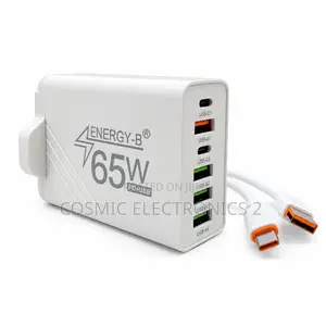 ENERGY-B E-H13 65W Fast Charger - 6-Port USB-A/USB-C