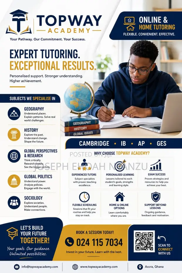 Private Tutor: History, Geography, Sociology, Global Perspectives - 1
