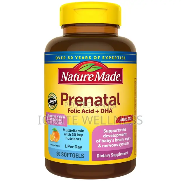 Nature Made Prenatal Folic Acid + DHA - 90 Softgels - 1