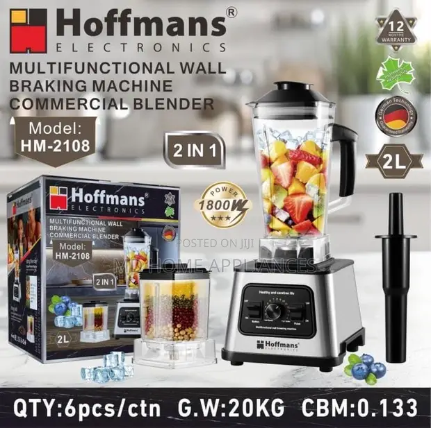 Hoffman HM-2108 2-in-1 Blender & Grinder - 1