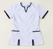 Used Polycotton Tunic Tops for Salons, Clinics, Chefs - White - 1