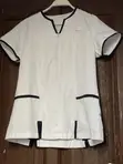 Used Polycotton Tunic Tops for Salons, Clinics, Chefs - White - 2