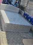 Double Bed with Built-in Mattress - White - 1