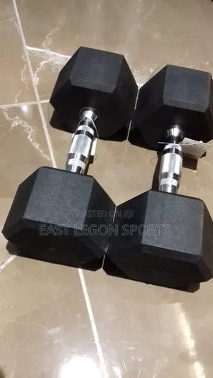 20kg Rubber Hex Dumbbell Pair (10kg Each)