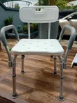 Shower Chair with Armrest - Adjustable Height - 1