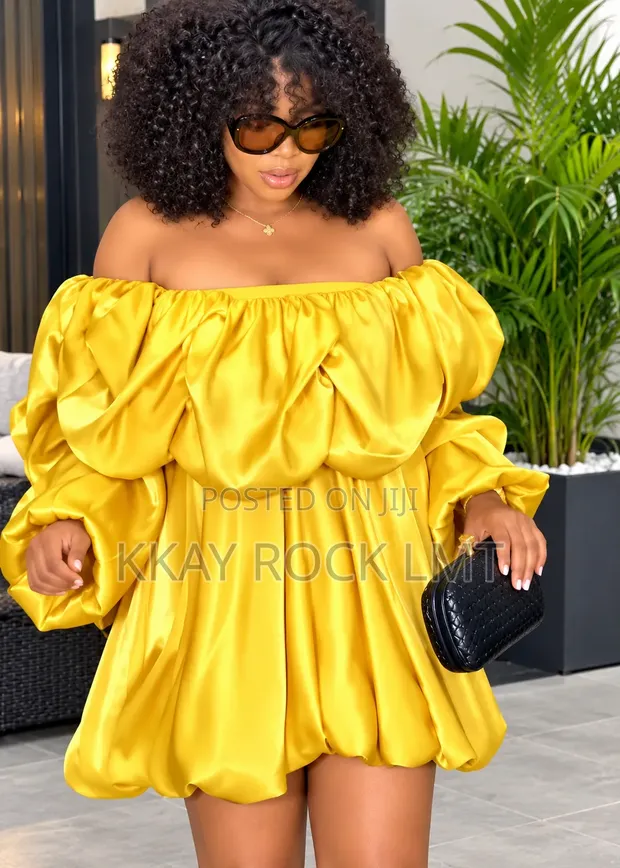 Zara Glamorous Mustard Yellow Satin Party Dress XXL - 1