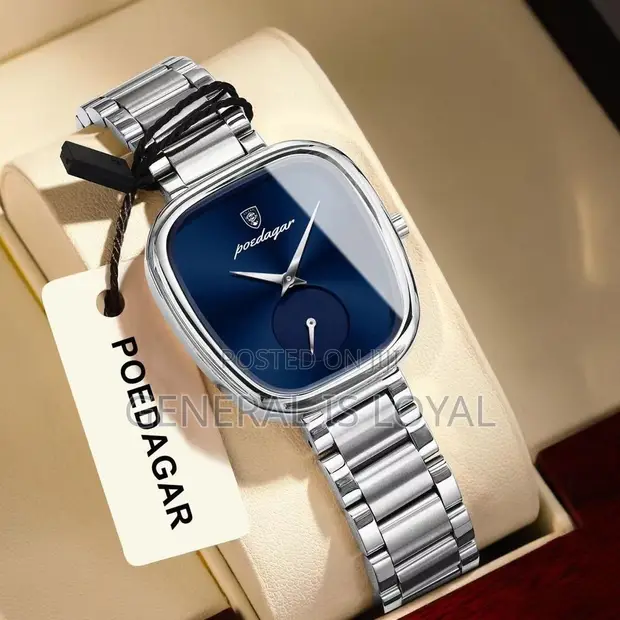 Poedagar Ladies Luxury Quartz Wristwatch - Silver Blue Dial - 1