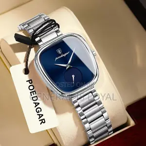Poedagar Ladies Luxury Quartz Wristwatch - Silver Blue Dial