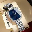 Poedagar Ladies Luxury Quartz Wristwatch - Silver Blue Dial - 1