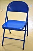 Metal Foldable Chair - Blue - 2