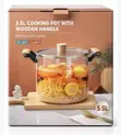 5.5L Glass Cooking Pot with Lid - 3