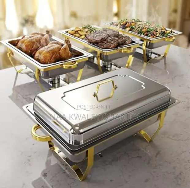 Gold and Silver Chafing Dish Buffet Set - 1