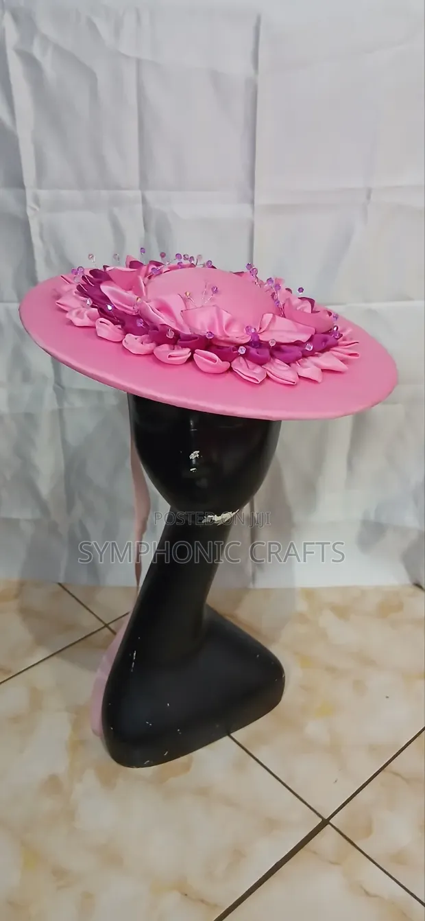 Boater Hat - Custom Made Pink Fascinator - 1