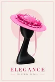 Boater Hat - Custom Made Pink Fascinator - 2