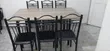 Durable Wooden Dining Table with 6 Chairs - 1