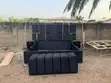 Modern Black & Gold Geometric Bed Frame with Nightstands - 2
